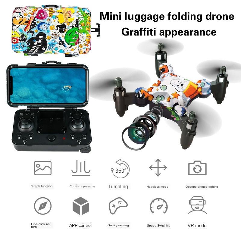 Graffiti Luggage Mini Drone FiWi FPV Folding Aerial Floating Fixed Height Remote Control Aircraft Quadcopter Toy Drones
Graffiti Luggage Mini Drone FiWi FPV Folding Aerial Floating Fixed Height Remote Control Aircraft Quadcopter Toy Drones