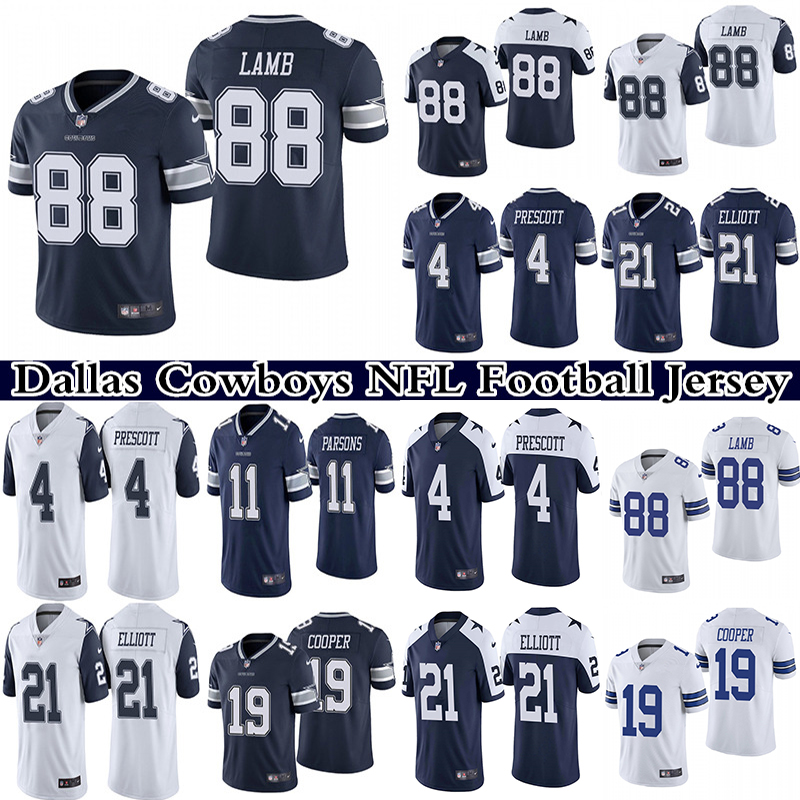 88 CeeDee Lamb 4 Dak Prescott 21 Ezekiel Elliott 11 Micah Parsons 19 Amari Cooper Men's Stitched NFL Dallas Cowboys Nike Limited Football Jersey, Navy blue
88 CeeDee Lamb 4 Dak Prescott 21 Ezekiel Elliott 11 Micah Parsons 19 Amari Cooper Men's Stitched NFL Dallas Cowboys Nike Limited Football Jersey, Navy blue