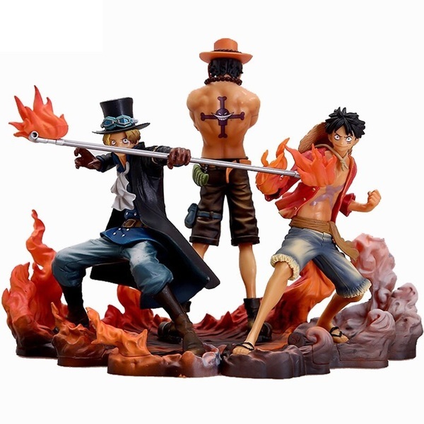 

3pcs/set Anime One Piece DXF Brotherhood II Monkey D Luffy Portgas D Ace Sabo PVC Action Figures Collectible Model Toys T30 Q0722, With box