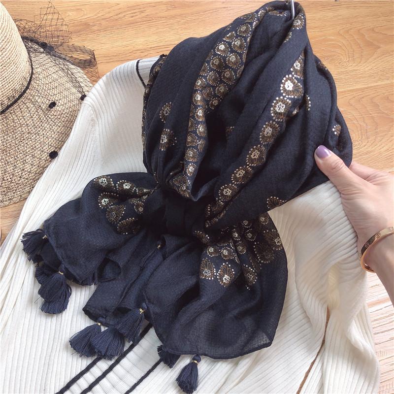 Berets 2021 Glitter Aztec Nut Tassel Viscose Shawl Scarf Lady High Quality Print Soft Stole Bufanda Muslim Hijab, Blue;gray
Berets 2021 Glitter Aztec Nut Tassel Viscose Shawl Scarf Lady High Quality Print Soft Stole Bufanda Muslim Hijab, Blue;gray