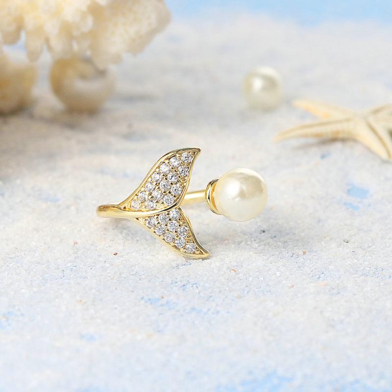 Cluster Rings Imitation Pearl For Women Luxury Cute Mermaid's Tail Jewellry Zircon 3 Color Wedding Gift Jewelry Wholesale R203, Golden;silver
Cluster Rings Imitation Pearl For Women Luxury Cute Mermaid's Tail Jewellry Zircon 3 Color Wedding Gift Jewelry Wholesale R203, Golden;silver