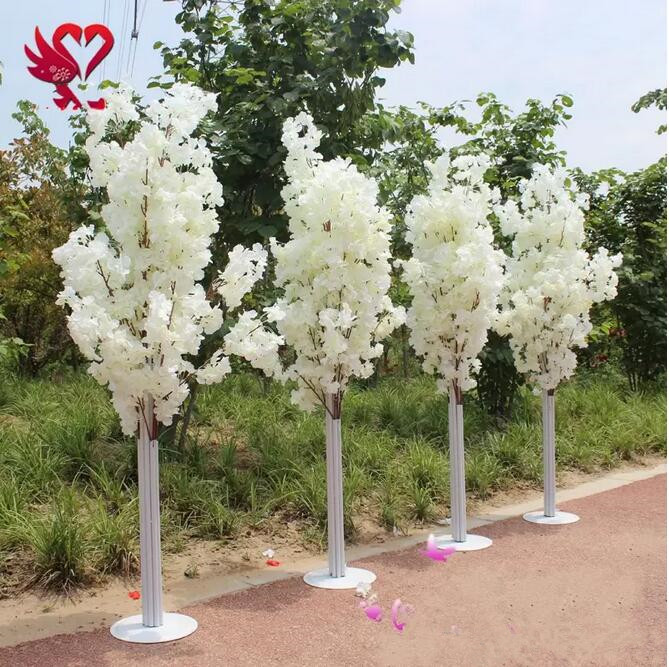1.5M 5feet Height white Artificial Cherry Blossom Tree Roman Column Road Leads For Wedding Mall Opened Props