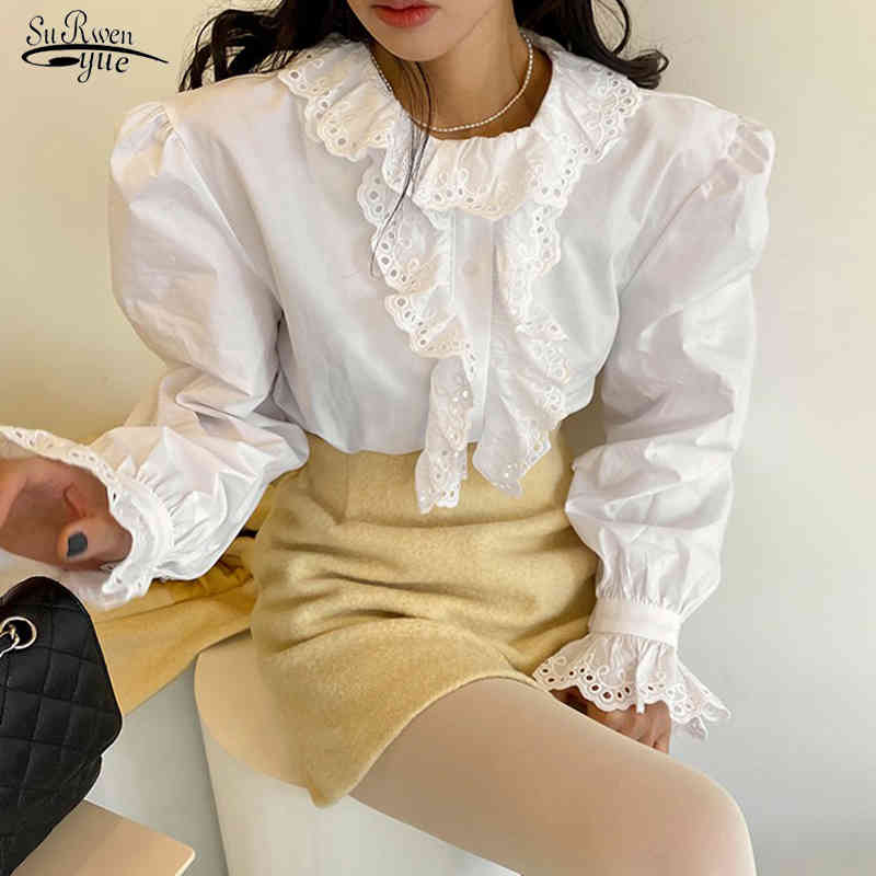 Vinatge White Blouse Women Tops Spring Oversized Loose Shirts For Women Ruffles Petal Sleeve Casual Women's Blouses 13268 210518
Vinatge White Blouse Women Tops Spring Oversized Loose Shirts For Women Ruffles Petal Sleeve Casual Women's Blouses 13268 210518
