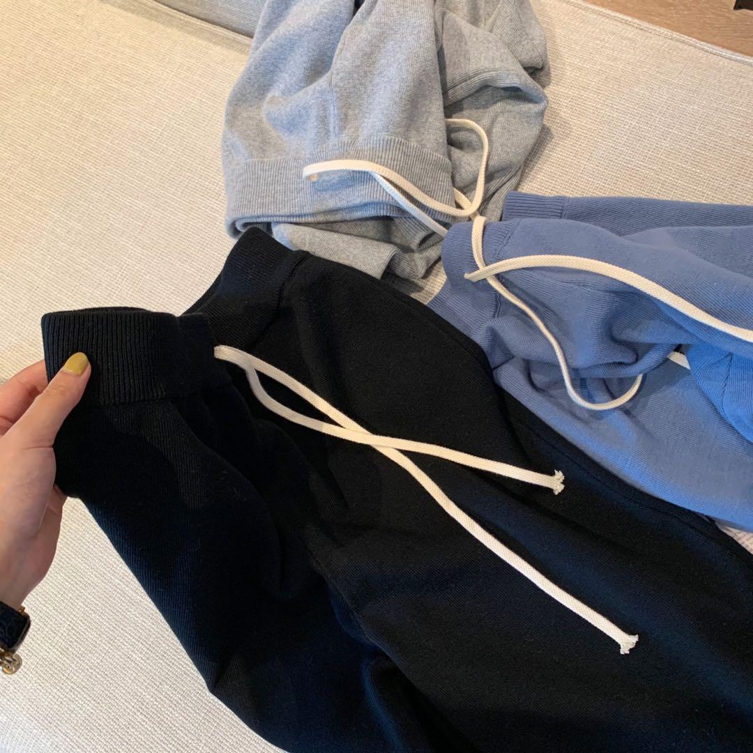Nomikuma Korean Causal Knitted Sweat Pants Lace Up High Waist Ankle-length Trousers Autumn Winter Women Sweater Pants 6D680 210427