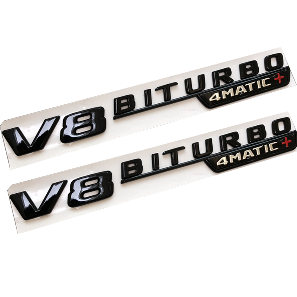 2pcs Glossy Black V8 BITURBO 4matic+ car fender emblem sticker for Mercedes Benz, Bright black
2pcs Glossy Black V8 BITURBO 4matic+ car fender emblem sticker for Mercedes Benz, Bright black