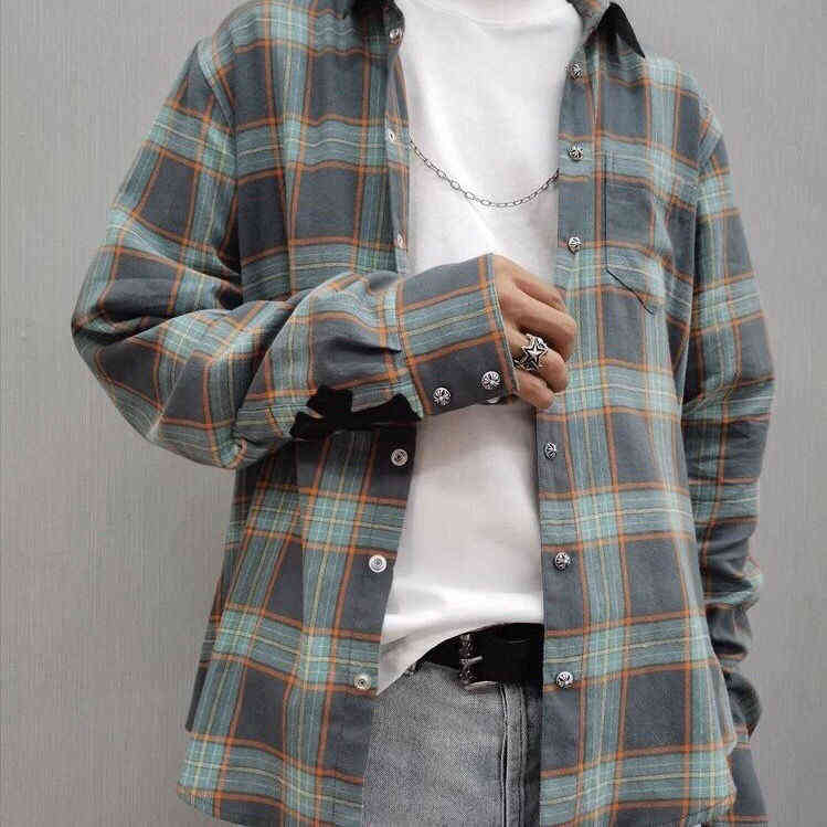 High quality crosin New Ch leather embroidered couple silver button Plaid Long Sleeve Shirt, Orange stripe plaid shirt
High quality crosin New Ch leather embroidered couple silver button Plaid Long Sleeve Shirt, Orange stripe plaid shirt