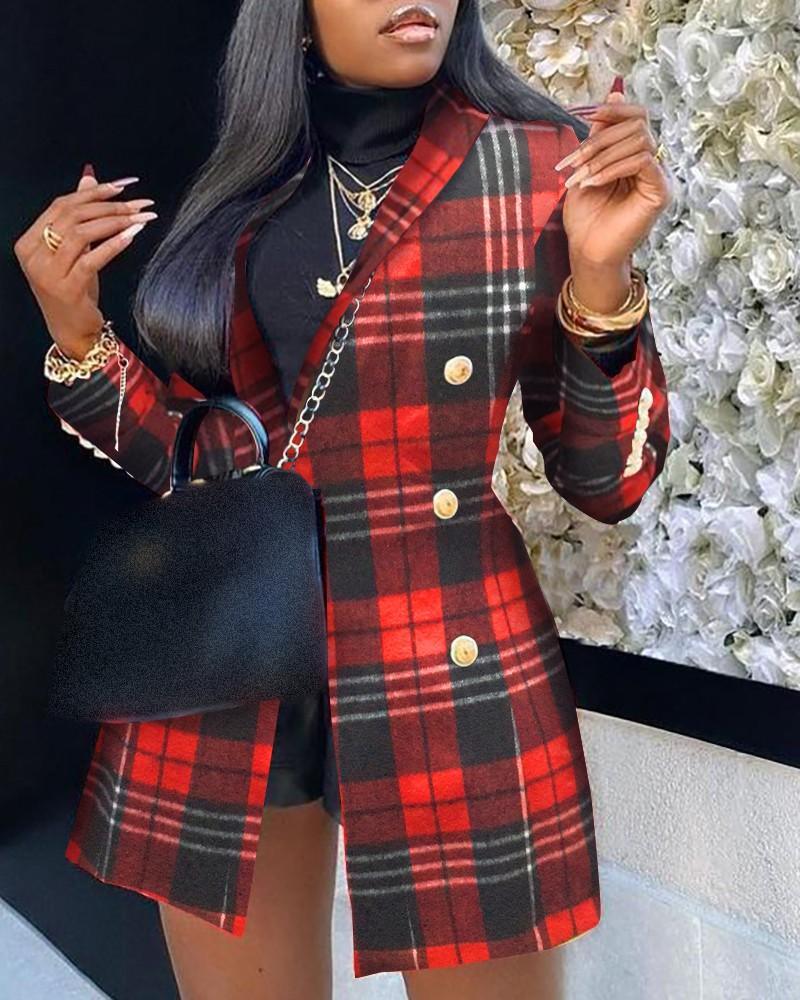 Women' Suits & Blazers Jacket Office Lady Plaid Blazer Pattern Colorblock Buttoned Longline Coat 2021, Red
Women' Suits & Blazers Jacket Office Lady Plaid Blazer Pattern Colorblock Buttoned Longline Coat 2021, Red