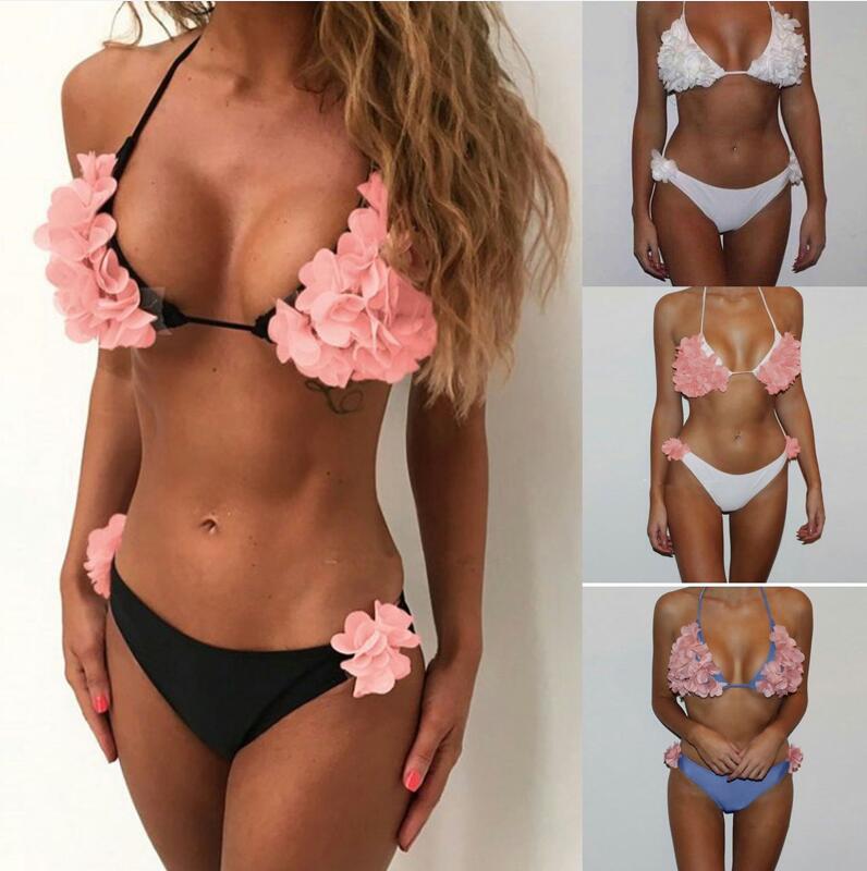Summer Beach Bikini Set 3D Floral Design Swimwear For Female Halter neck Bathing Suit Beachwear Sexy Lady Swimsuit Bra
Summer Beach Bikini Set 3D Floral Design Swimwear For Female Halter neck Bathing Suit Beachwear Sexy Lady Swimsuit Bra