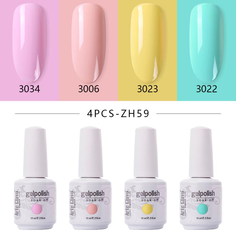 Arte Clavo 4pcs/Set 15ml UV Gel Nail Polish Soak Off Semi Permanant Long Lasting Varnish Manicure Colors, Zh36
Arte Clavo 4pcs/Set 15ml UV Gel Nail Polish Soak Off Semi Permanant Long Lasting Varnish Manicure Colors, Zh36