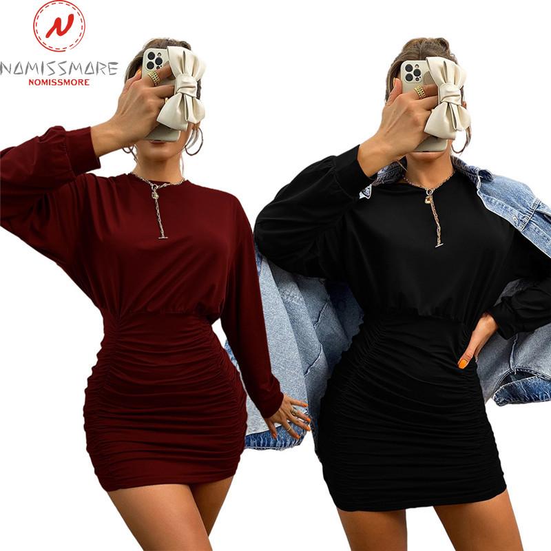 Casual Dresses Fashion Women Solid Color Pencil Dress Shrinkage Design O-Neck Long Sleeve Mid Waist Spring Autumn Slim Hips Mini, Black
Casual Dresses Fashion Women Solid Color Pencil Dress Shrinkage Design O-Neck Long Sleeve Mid Waist Spring Autumn Slim Hips Mini, Black