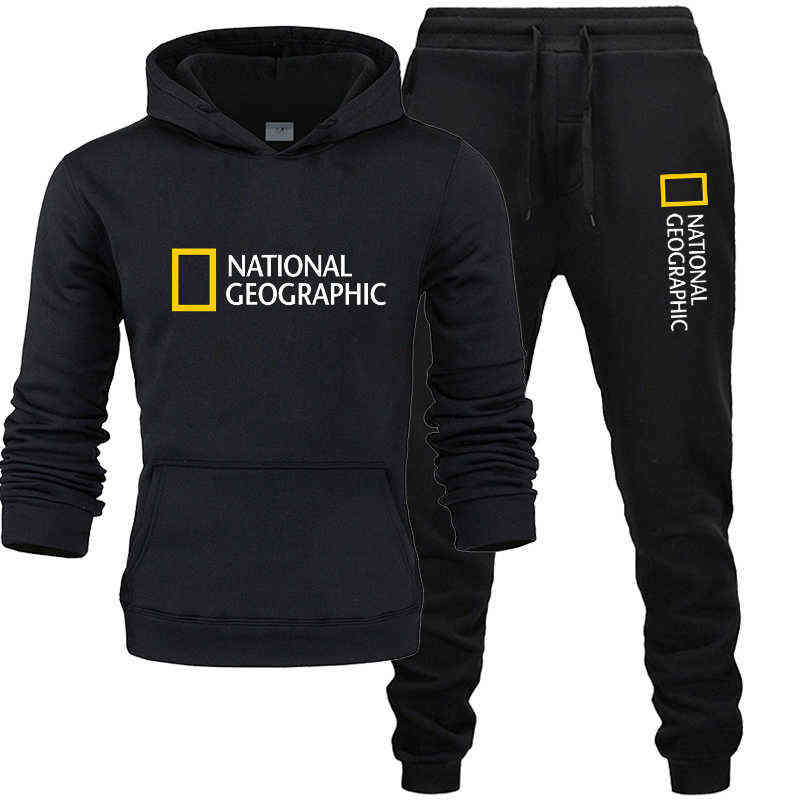 National Geographic Men's Sweatshirt + Pants 2 Piece Set Casual Sportswear Hoodies Wear Autumn And Winter New Sportswear Suit G1202, 17 
National Geographic Men's Sweatshirt + Pants 2 Piece Set Casual Sportswear Hoodies Wear Autumn And Winter New Sportswear Suit G1202, 17