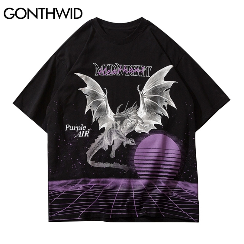 T-Shirt Men Streetwear Hip Hop Devil Flying Dragon Moon Print Short Sleeve Cotton Harajuku Casual Tees Shirt Loose Tops 210602, Black
T-Shirt Men Streetwear Hip Hop Devil Flying Dragon Moon Print Short Sleeve Cotton Harajuku Casual Tees Shirt Loose Tops 210602, Black