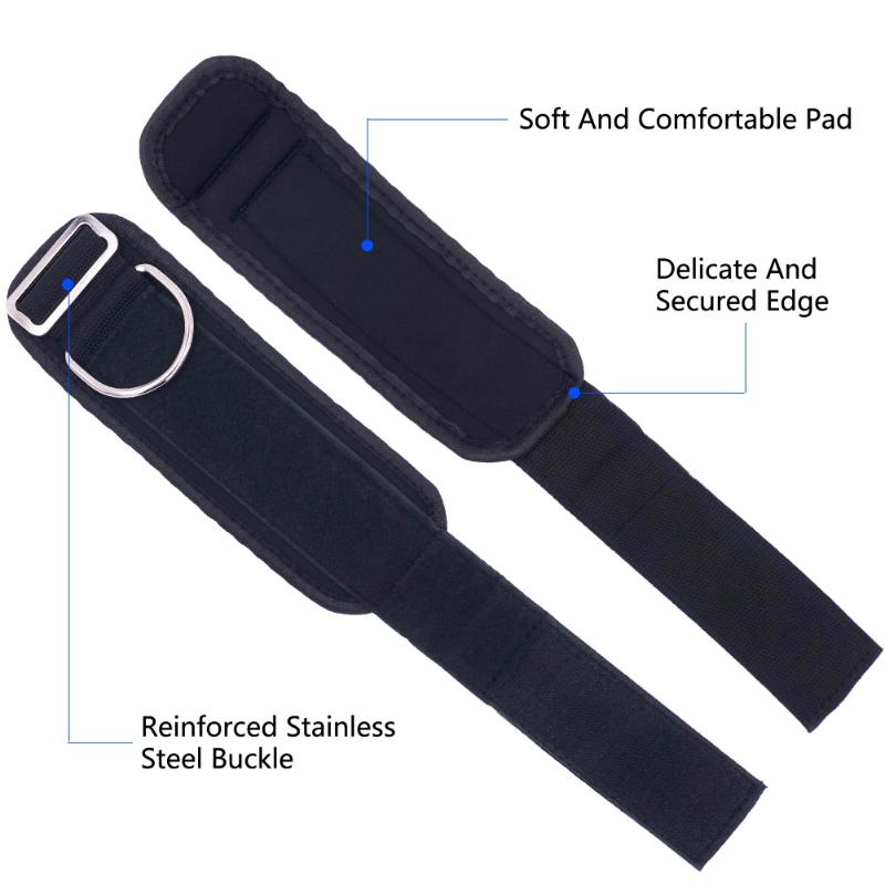 Whole 2Pcs Home Gym Fitness Adjustable Ankle Strap Dring Attachment For Cable Machine Equipment Accessories Support