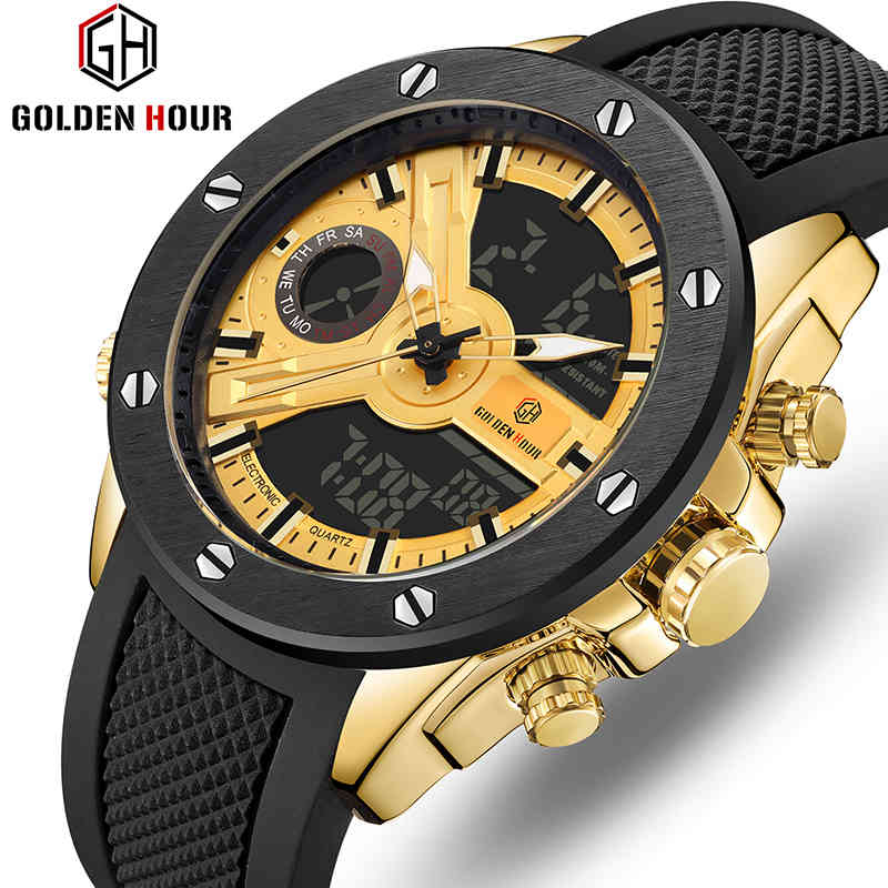 GOLDENHOUR Mens Watches Top Luxury Brand Men Sports Quartz Watch Men Silicone LED Digital Clock Relogio Masculino Reloj Hombre 210517, Silver blue
GOLDENHOUR Mens Watches Top Luxury Brand Men Sports Quartz Watch Men Silicone LED Digital Clock Relogio Masculino Reloj Hombre 210517, Silver blue