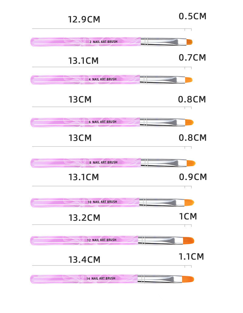 Nail Art Brushes Set Gradient Line Painting Dotting Pen Kit Acrylic Handle Gel Polish Crystal Brush Salon Nails Manicure Tools Pinceles Para Decoracio