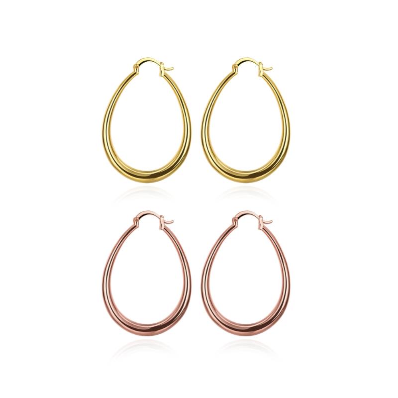 Hoop & Huggie ZEMIOR Europe And America Oval Shape Earrings For Women Gold Color Minimalist Earring Anniversary Female Fashion Jewelry от DHgate WW