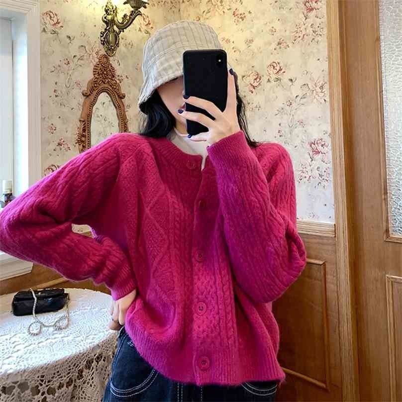 Women Korean Style Knitted Cardigan Spring Autumn Slim Long Sleeve Single-breasted Button Up Sweater Ladies Pink Outwear Coat 210525
Women Korean Style Knitted Cardigan Spring Autumn Slim Long Sleeve Single-breasted Button Up Sweater Ladies Pink Outwear Coat 210525