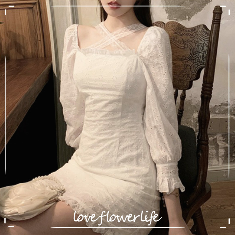 Lace Mini Dress Women Casual Personality Long Sleeve Dress Korean Elegant Party Y2k Dress Female Autumn Clothing 210521, White
Lace Mini Dress Women Casual Personality Long Sleeve Dress Korean Elegant Party Y2k Dress Female Autumn Clothing 210521, White