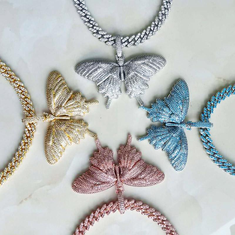 Pendant Necklaces Hip Hop Prong Setting Cubic Zirconia Bling Out Cuban Link Chain Big Butterflys Pendants Women Charm Jewelry, Silver
Pendant Necklaces Hip Hop Prong Setting Cubic Zirconia Bling Out Cuban Link Chain Big Butterflys Pendants Women Charm Jewelry, Silver