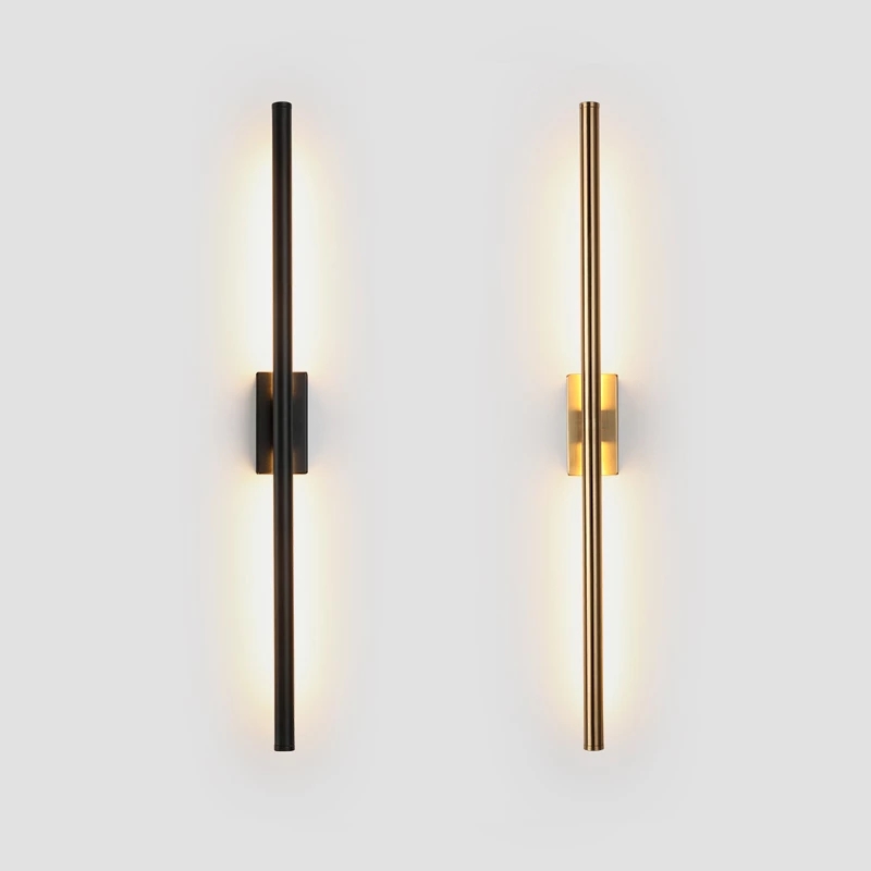 Modern simple linear tube LED wall lamp up down background opposite bedside foyer corridor black gold sconce
Modern simple linear tube LED wall lamp up down background opposite bedside foyer corridor black gold sconce