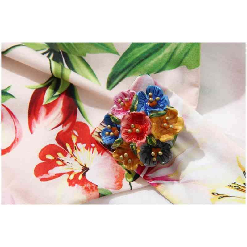Runway Fashion Summer Floral Print Spaghetti Strap Dress Women's Sexy Backless Ruffles Petal Buttons Vintage Midi Dresses 210506