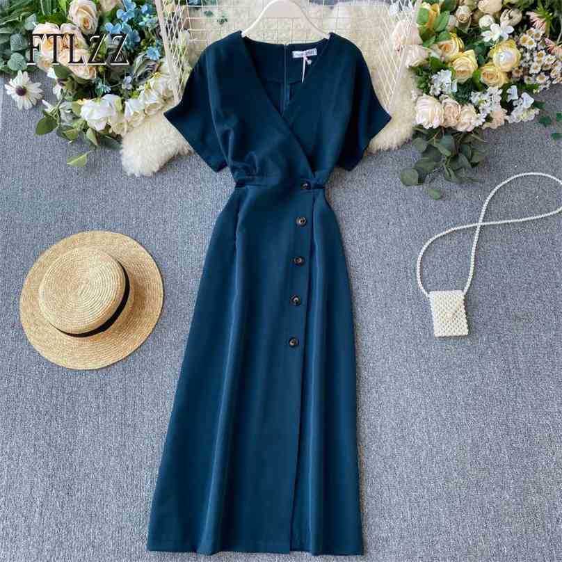 Women Vintage Beach Dress Fashion Summer Short Sleeve Sexy V-neck Button Long Robe Woman Casual Wear Vestidos 210525
Women Vintage Beach Dress Fashion Summer Short Sleeve Sexy V-neck Button Long Robe Woman Casual Wear Vestidos 210525