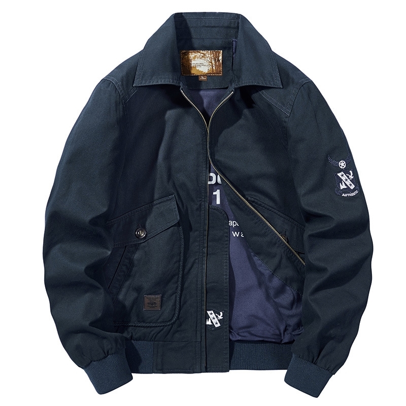Japanese flying men's work jacket washed cotton tide brand coat loose baseball suit, Black
Japanese flying men's work jacket washed cotton tide brand coat loose baseball suit, Black