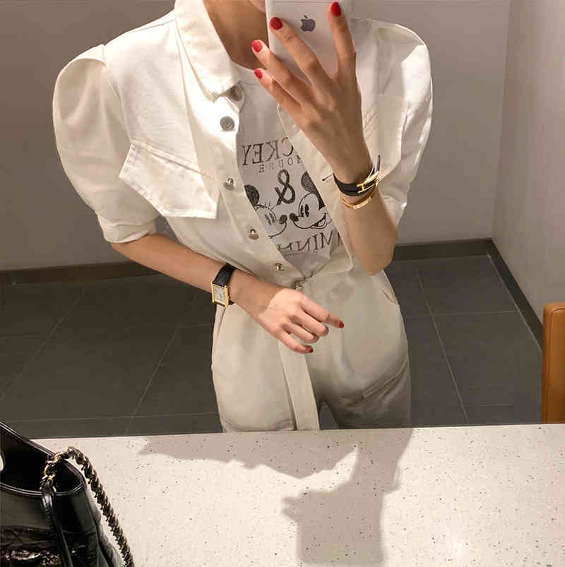 Sexy Denim Jumpsuit Women Romper Long Sleeve Belt Pink/White Summer Jeans Female Streetwear Overalls 210506