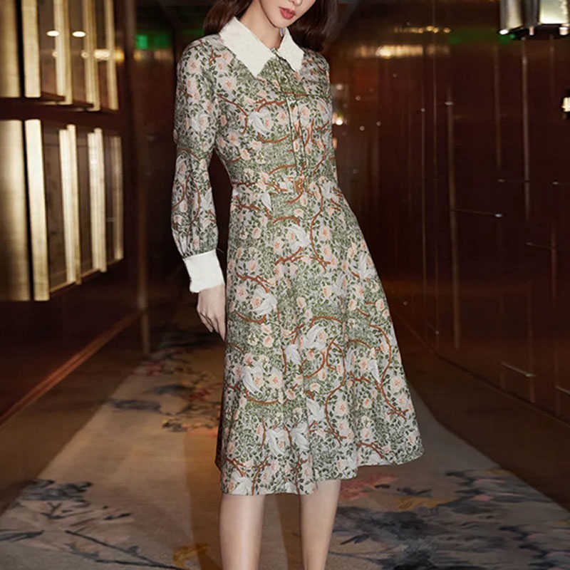 HIGH QUALITY Runway Designer Women's Fashion Lantern Long Sleeve Single-Breasted White Shirt Collar Print Mid-Length Dress 210526, Mixed color
HIGH QUALITY Runway Designer Women's Fashion Lantern Long Sleeve Single-Breasted White Shirt Collar Print Mid-Length Dress 210526, Mixed color