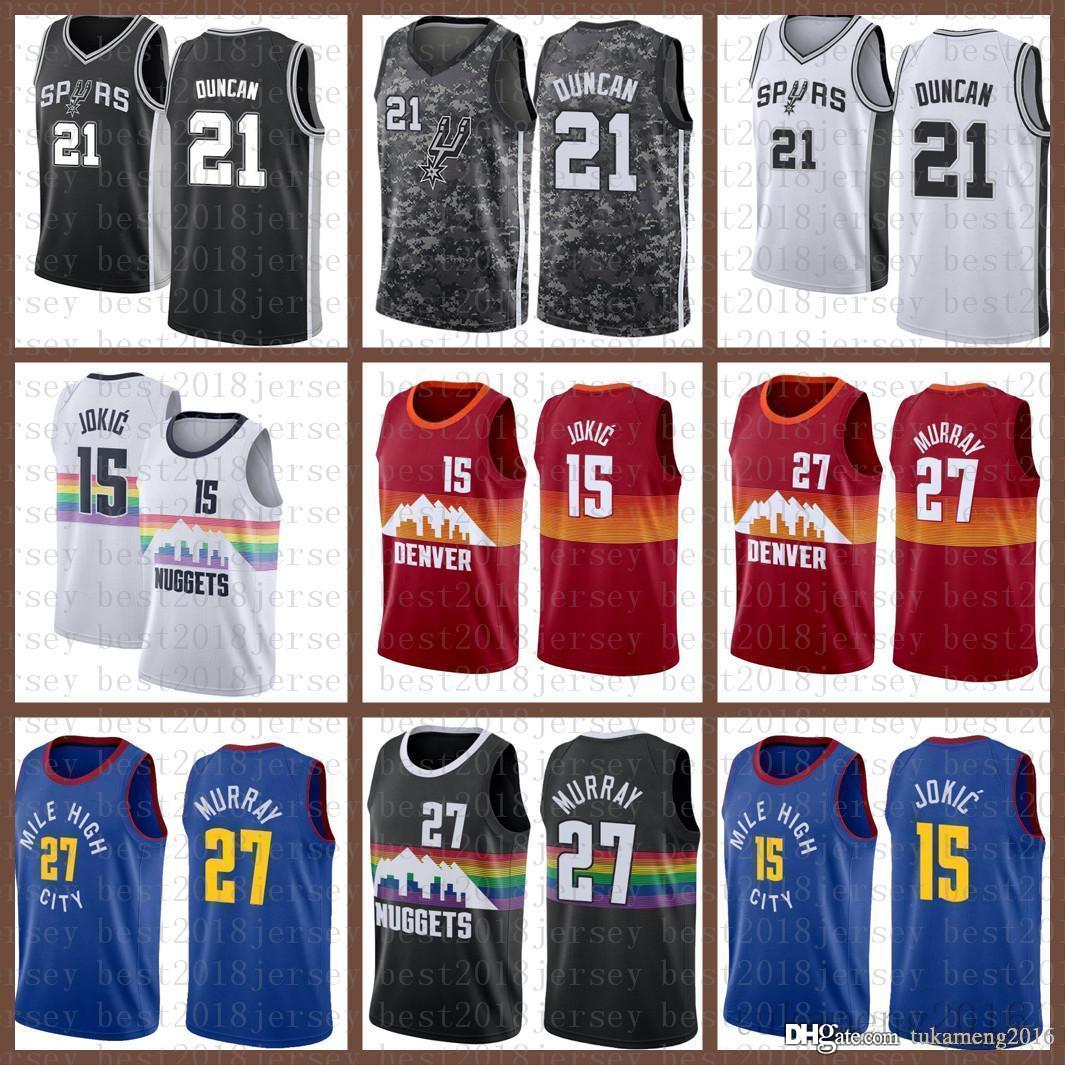 2021 New Basketball Jersey Denver Nuggets San Mens Antonio Spurs Nikola Jamal 27 Murray 15 Jokic Tim 21 Duncan Army Green, Black;red
2021 New Basketball Jersey Denver Nuggets San Mens Antonio Spurs Nikola Jamal 27 Murray 15 Jokic Tim 21 Duncan Army Green, Black;red