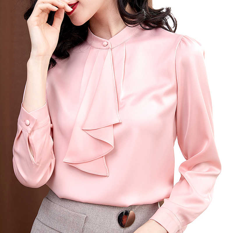 Long Sleeve Ruffles Stand Collar Chiffon Blouse Shirt Women Tops Blouse Women Blusas Mujer De Moda Women Blouses Blusa E241 210602, Pink
Long Sleeve Ruffles Stand Collar Chiffon Blouse Shirt Women Tops Blouse Women Blusas Mujer De Moda Women Blouses Blusa E241 210602, Pink