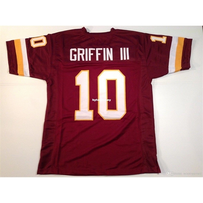 Sewn Cheap Retro custom Stitched #10 Robert Griffin III Burgundy MITCHELL & NESS Jersey High-end Men's Football Jerseys College NCAA, Wine red