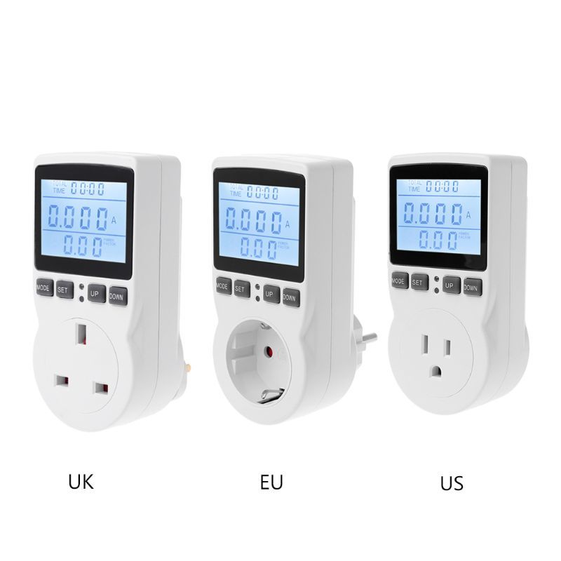 Digital Power Meter Socket Eu/Us/Uk Plug Energy Meter Current Voltage Watt Electricity Cost Meter Monitor Power Analyser