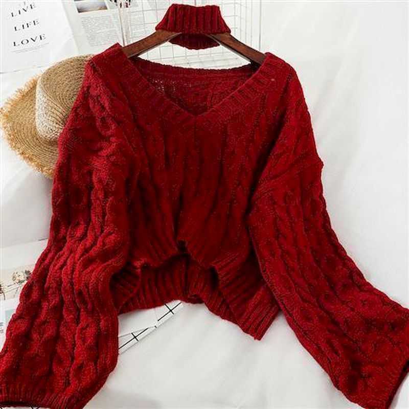 Plus size women's 200 catties fat sister early autumn sweater female Korean version loose student Hong Kong style 210526