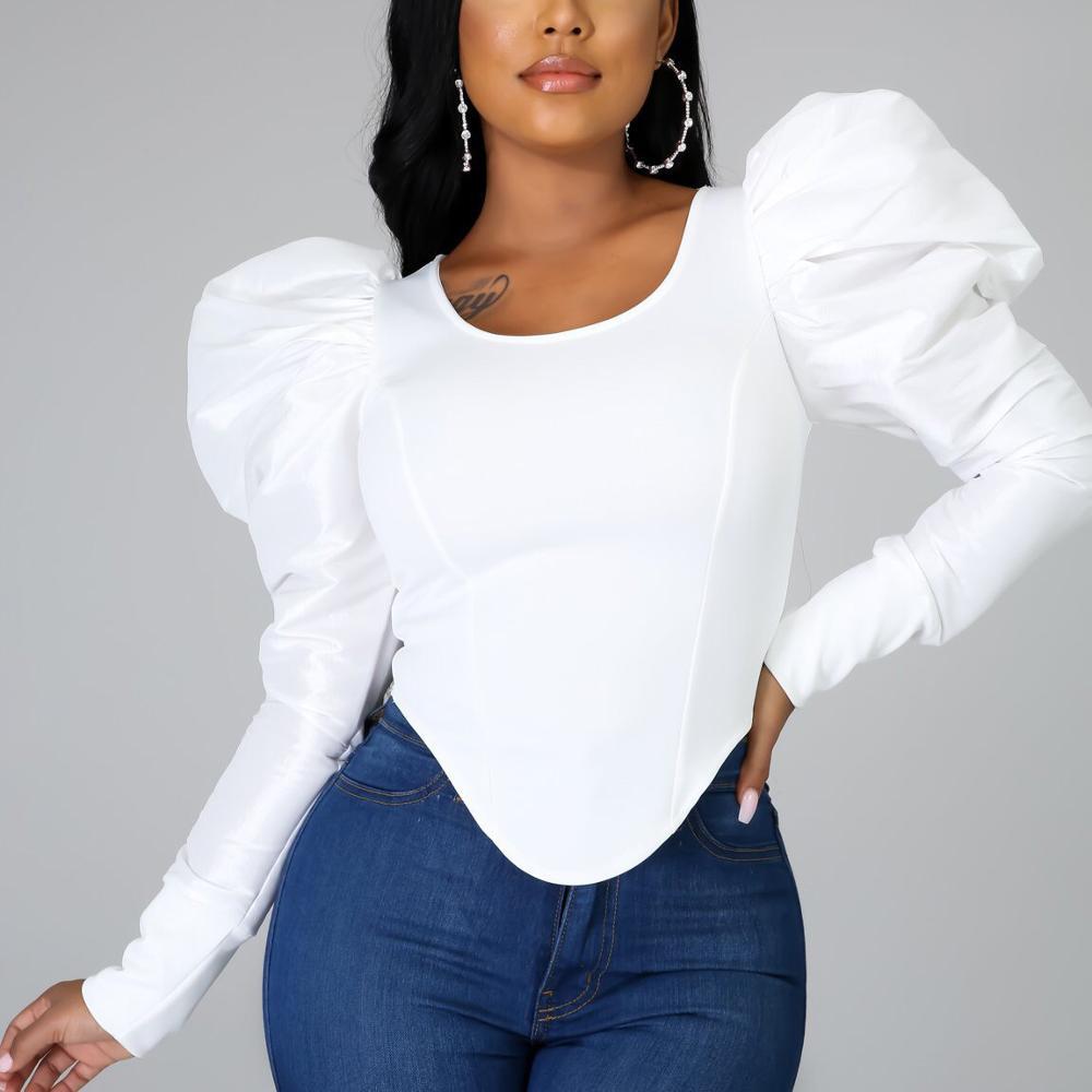 Long Sleeve Blouse For Women Pink Puff Slim Elegant Work Business Office Lady Wear Tops Shirts 210510