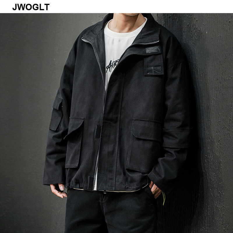 Jacket Men Arrival Casual Black Beige Cotton Zipper Jacket s Coats Fashion Loose Men's Outwear Spring and Autumn 210528