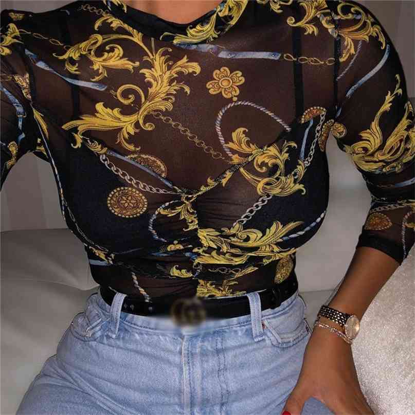 Women Mesh Sheer See Through Print Shirt Blouses Outwear Turtleneck Long Sleeve Tops Transparent Slim Bodycon Club Blouse 210607, White
Women Mesh Sheer See Through Print Shirt Blouses Outwear Turtleneck Long Sleeve Tops Transparent Slim Bodycon Club Blouse 210607, White
