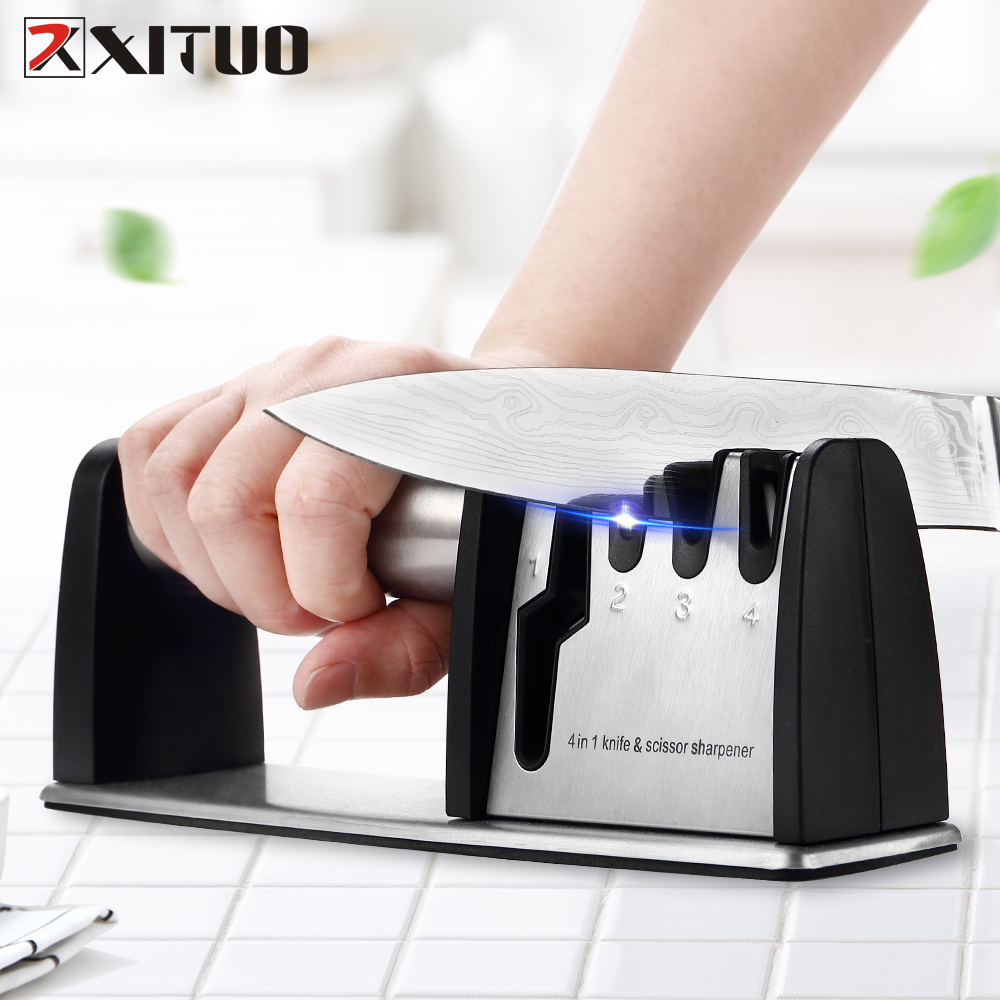 Professional Knife Sharpener 4 Stages Kitchen Sharpening Stone Grinder scissors knives Whetstone Diamond Ceramic Sharpener Tool
Professional Knife Sharpener 4 Stages Kitchen Sharpening Stone Grinder scissors knives Whetstone Diamond Ceramic Sharpener Tool
