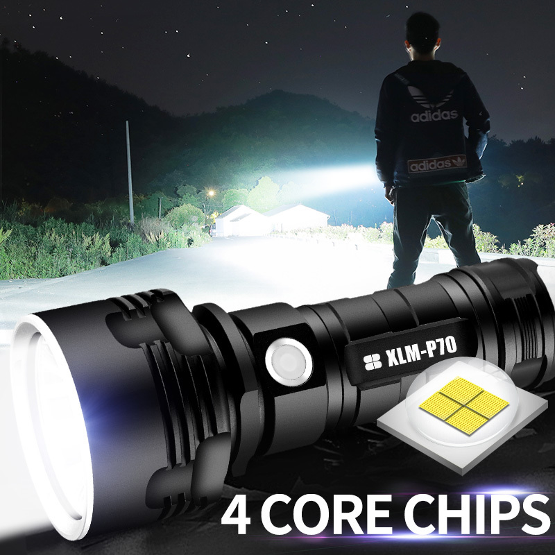 

Super Powerful LED Flashlight L2 XHP50 Tactical Torch USB Rechargeable Linterna Waterproof Lamp Ultra Bright Lantern Camping 210202, L2 no battery