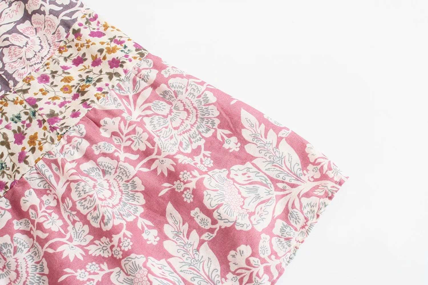 DEAT Women Printing Dress Round Neck Short Sleeve Arrivals Lady Temperament Fashion Spring Summer 11D1709 210709