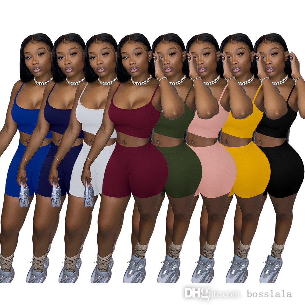 Designer Summer Women Tracksuits Two 2 Piece Set Shorts Outfits Solid Color Casual Women's Clothing Sexy Suspenders Tops Suit Plus Size, 8087 black
Designer Summer Women Tracksuits Two 2 Piece Set Shorts Outfits Solid Color Casual Women's Clothing Sexy Suspenders Tops Suit Plus Size, 8087 black