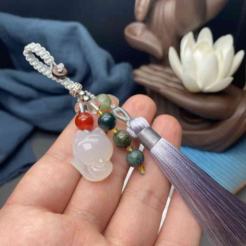 Key Rings Chinese Style Pendant Chain Lotus Root Personalized Creative Bag Hanging Tassel Jewelry