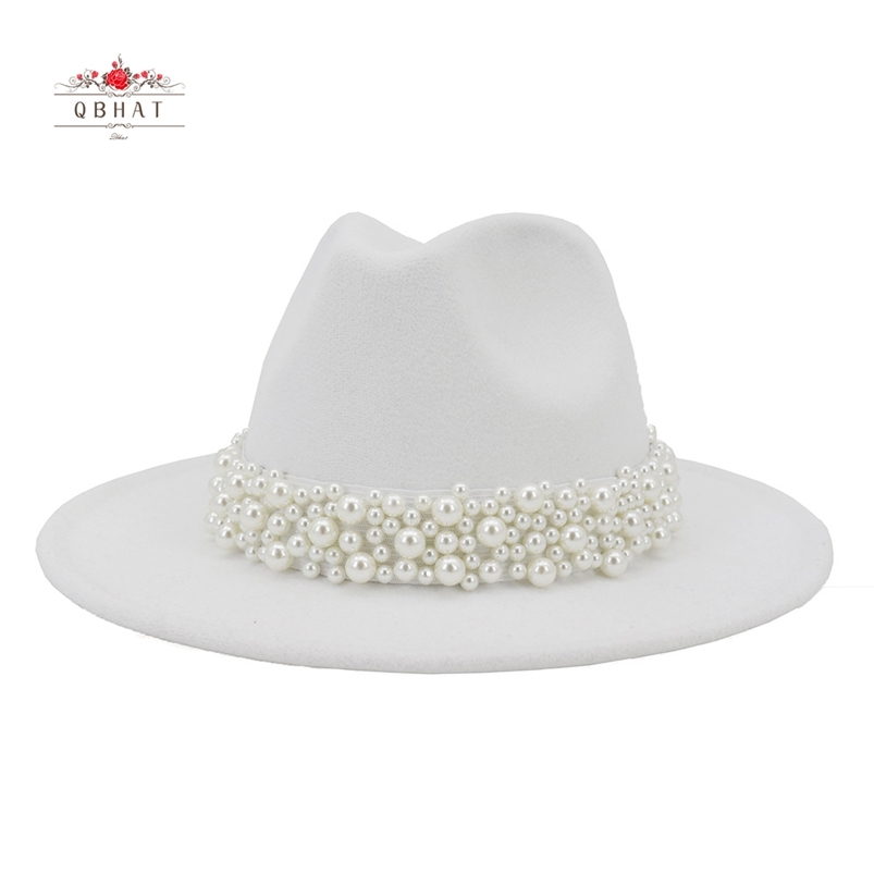 QBHAT Women Wide Brim Imitation Wool Felt Fedora Hats Fashion Church Party Female Dress Pearl Ribbon Decor White 210709, Pink
QBHAT Women Wide Brim Imitation Wool Felt Fedora Hats Fashion Church Party Female Dress Pearl Ribbon Decor White 210709, Pink