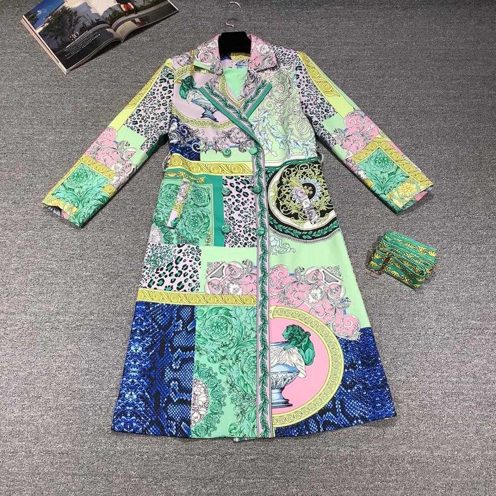 Truevoker Autumn Runway Fashion Trench Coat Ladies' Full Sleeve Royal Totem Print Long Outerwear 210602, Multi
Truevoker Autumn Runway Fashion Trench Coat Ladies' Full Sleeve Royal Totem Print Long Outerwear 210602, Multi