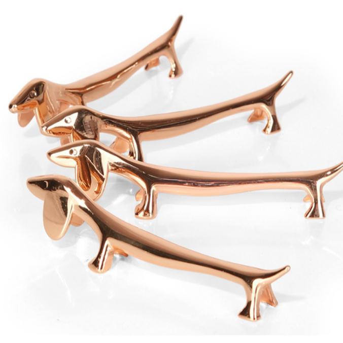 100pcs Creative Dachshund Style Chopsticks Rest 4 Colors Zinc Alloy Cutlery Holder Hotel Restaurant Dog Chopsticks Rack