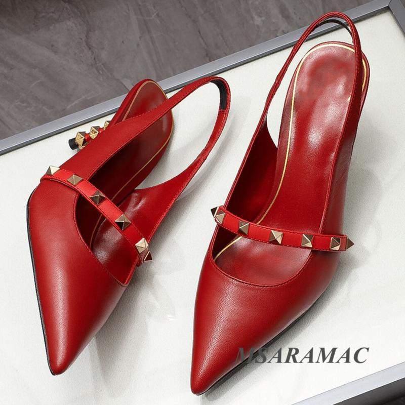 Summer Woman Red Pointed Toe Rivet High Heel Sandals Elegant Real Leather Dress Shoes Street Ladies Party, Black
Summer Woman Red Pointed Toe Rivet High Heel Sandals Elegant Real Leather Dress Shoes Street Ladies Party, Black