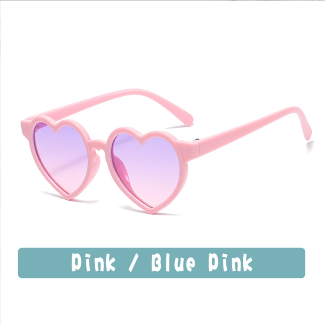 Wholesale Candy Heart Children's Sunglasses Cute Sunscreen Eyeglasses Fashion Party Girls Kid Pink Glasses Oculos De Sol Z260305