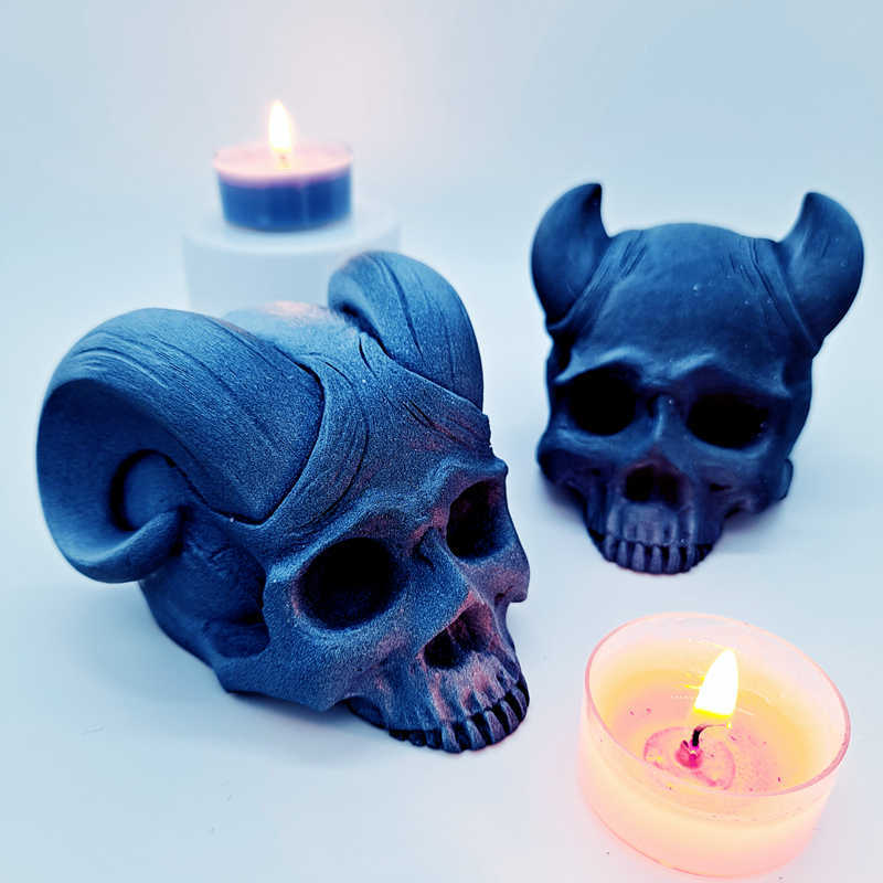 Horn 3D Skull Silicone Mold Concrete Plaster Resin Chocolate Candle Fudge Tool DIY Manual 210721
Horn 3D Skull Silicone Mold Concrete Plaster Resin Chocolate Candle Fudge Tool DIY Manual 210721