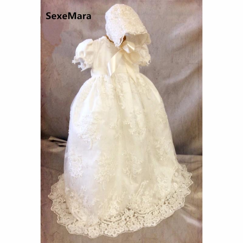 Girl's Dresses Enchanting Baby Girl Boy Baptism Gown 0-24month Long Christening Dress Robe Beaded Lace Applique WITH BONNET, White
Girl's Dresses Enchanting Baby Girl Boy Baptism Gown 0-24month Long Christening Dress Robe Beaded Lace Applique WITH BONNET, White