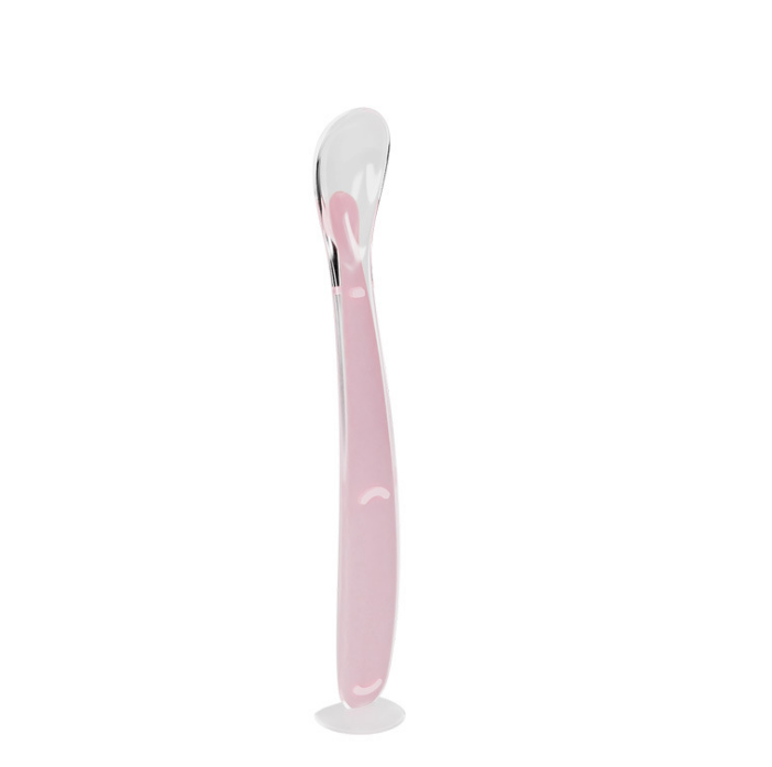 2021 Old Cobbler Newborn Baby Products Silicone Feeding spoon Soft head With suction cup Set box Custom wholesale